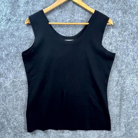 Exclusively Misook Tank Top Womens Medium Black Stretch Basic Layer Neutral - Picture 1 of 5